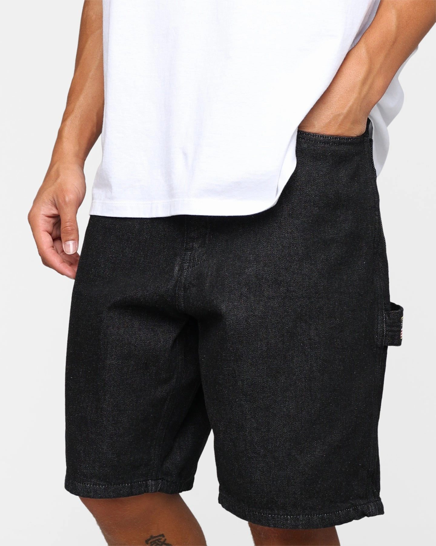 Team Spirit X-Large Denim Painter Shorts Black