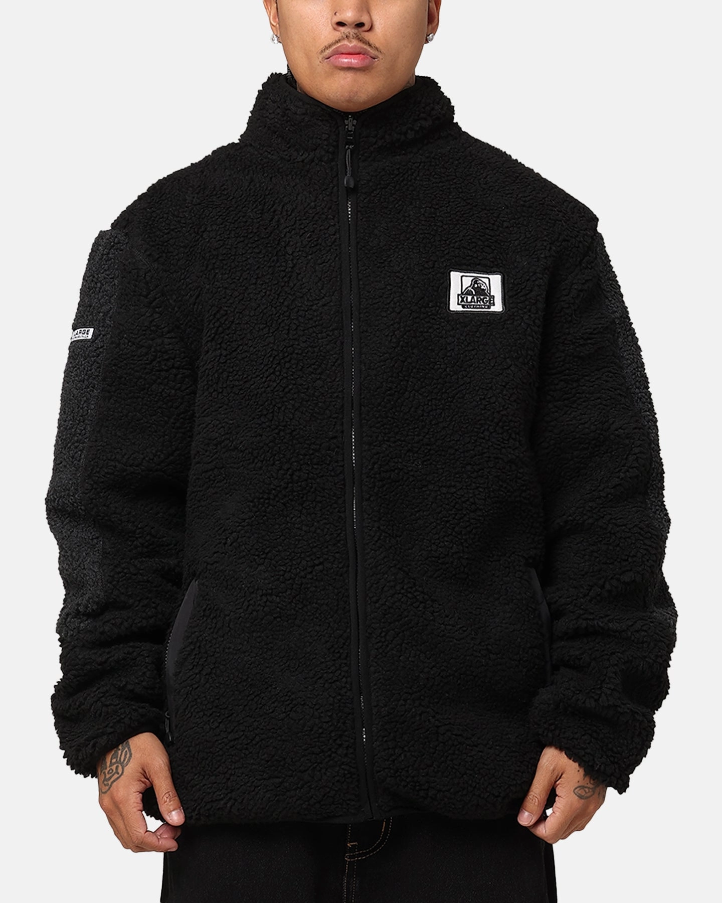 X-Large Fire Dice Reversible Sherpa Jacket Black suitable for video shooting Generation