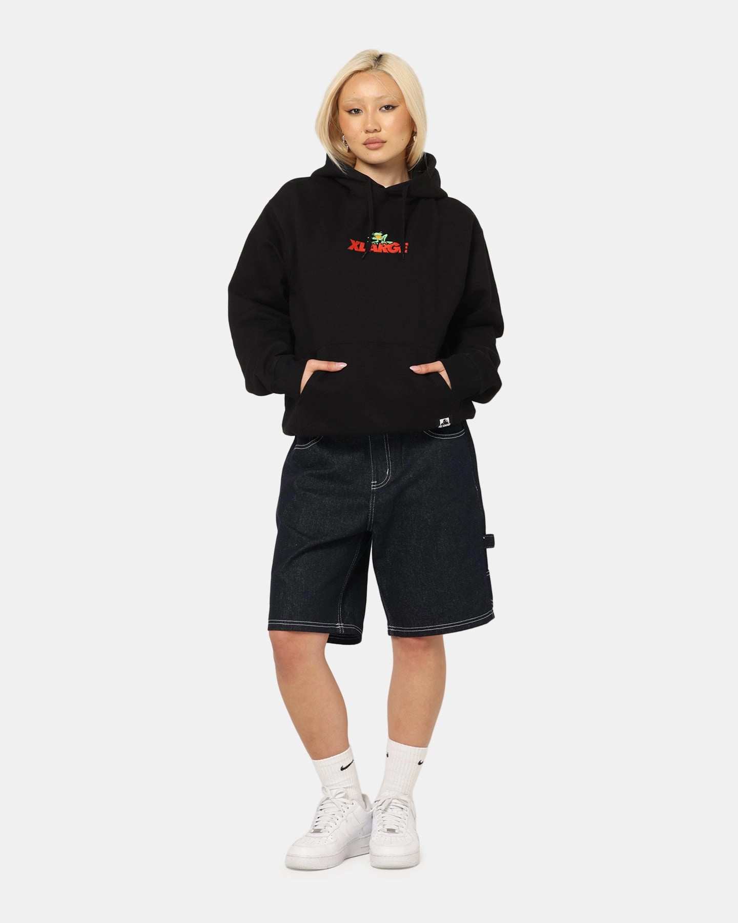 Quick Dry Material X-Large Frog Hoodie Pigment Black