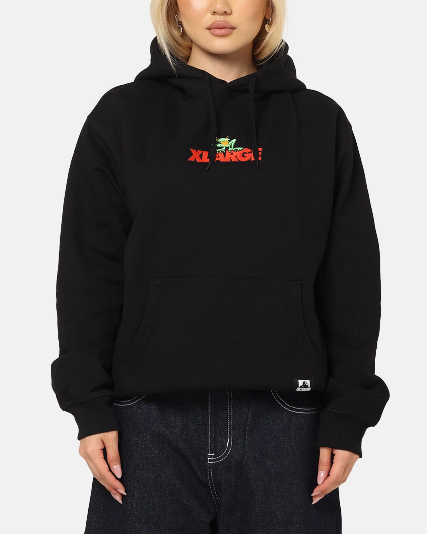 X-Large Frog Hoodie Pigment Black rhinestone accents Instant Sellout