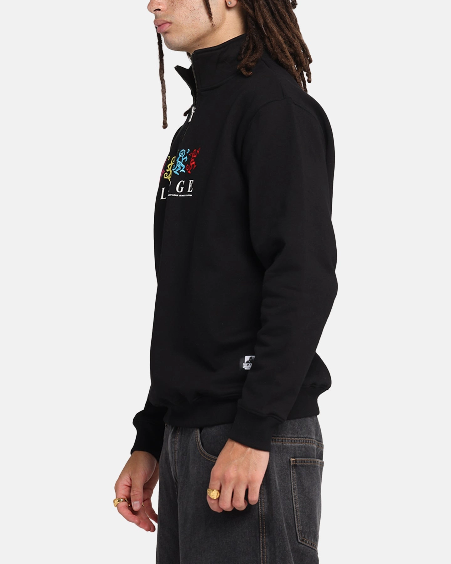 X-Large Funky Quarter Zip Crewneck Black Cozy Essential