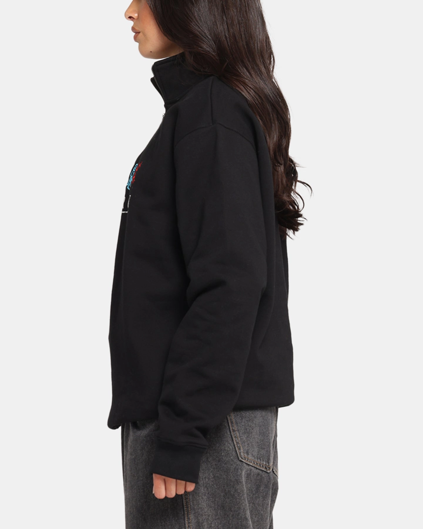 Cozy Look Cozy Touch X-Large Funky Quarter Zip Crewneck Black