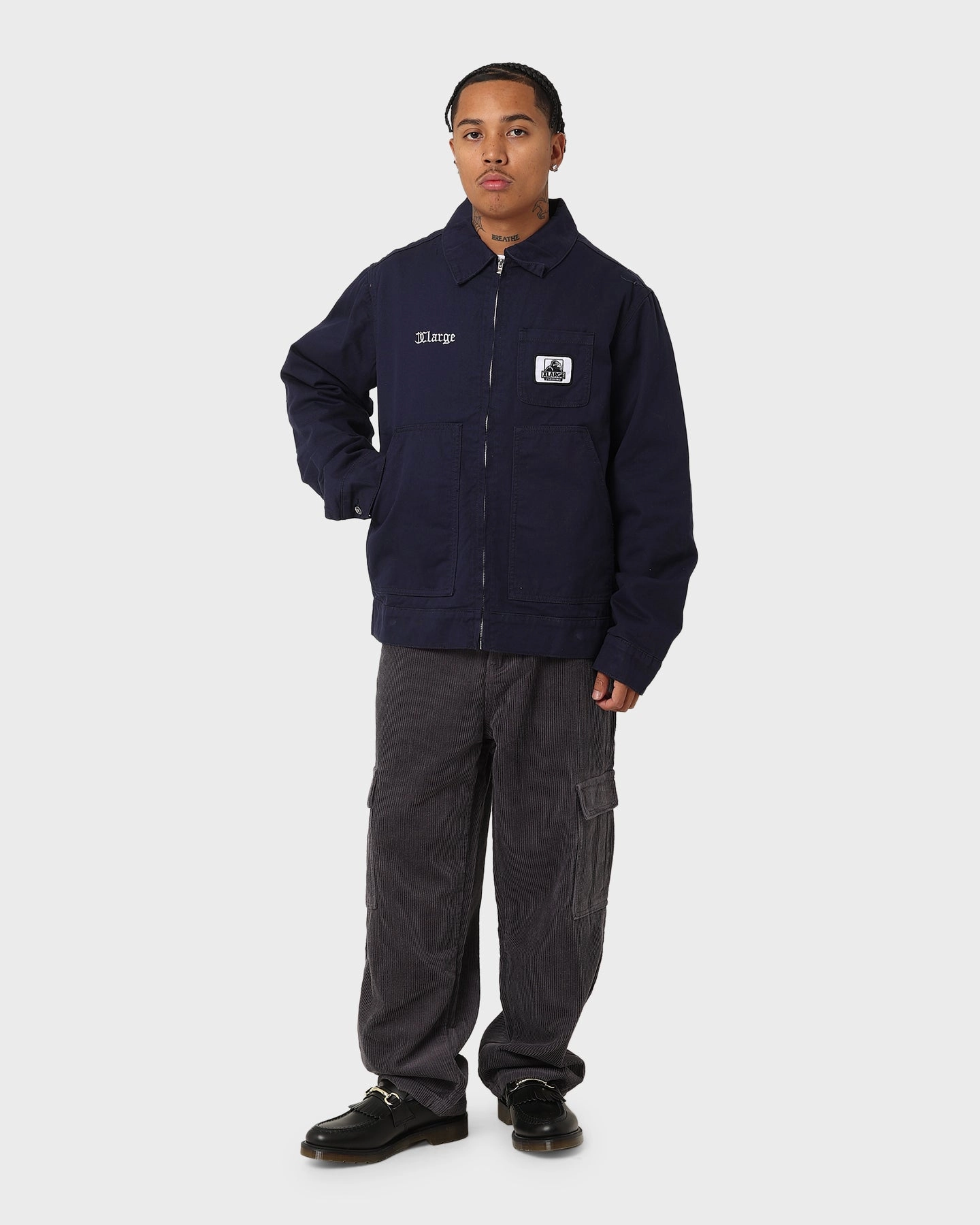 Seamless Edging X-Large Patch Work Jacket Navy