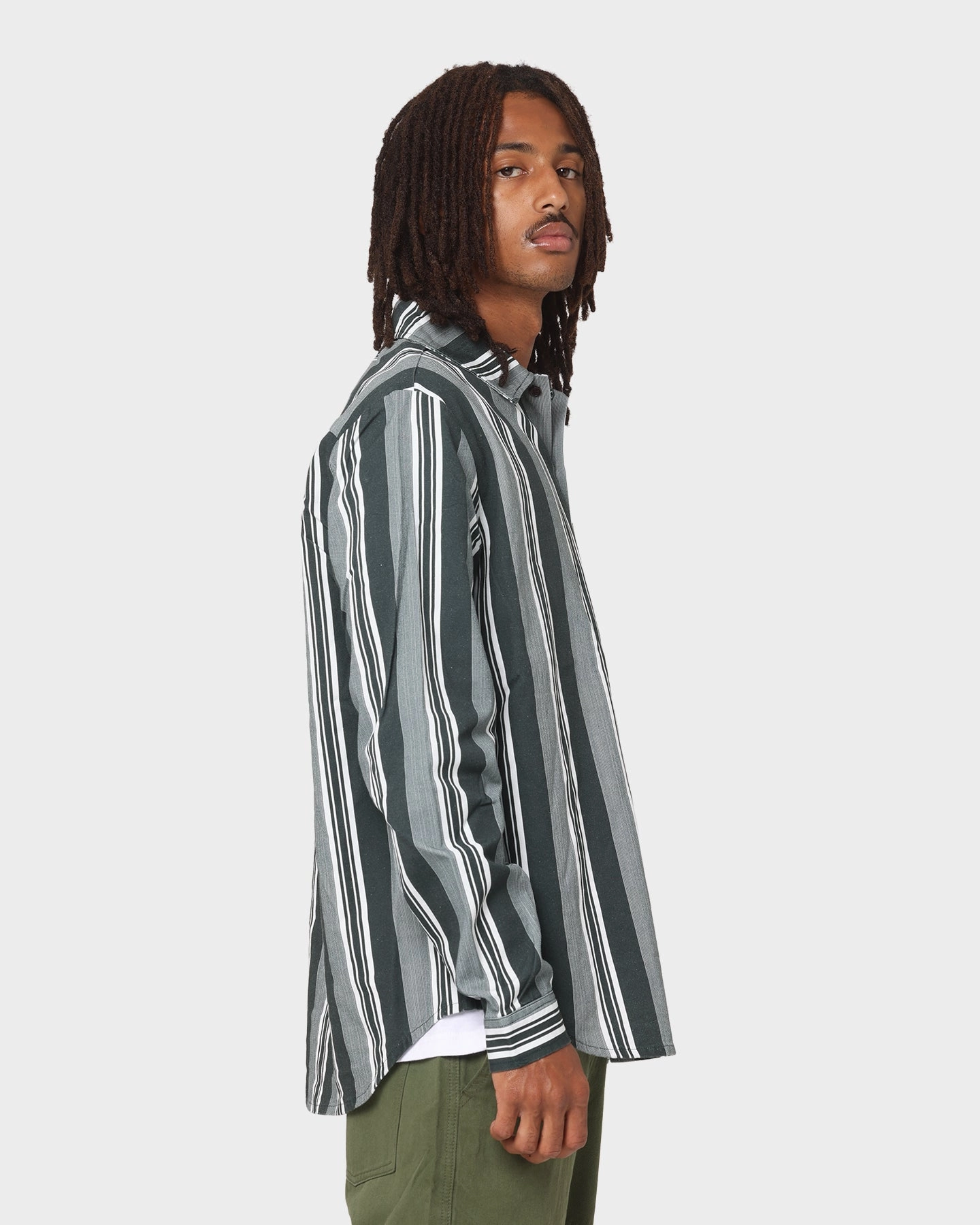 Temperature Control Fabric Eco Friendly Dye XLARGE Life Long Sleeve Shirt Green/White