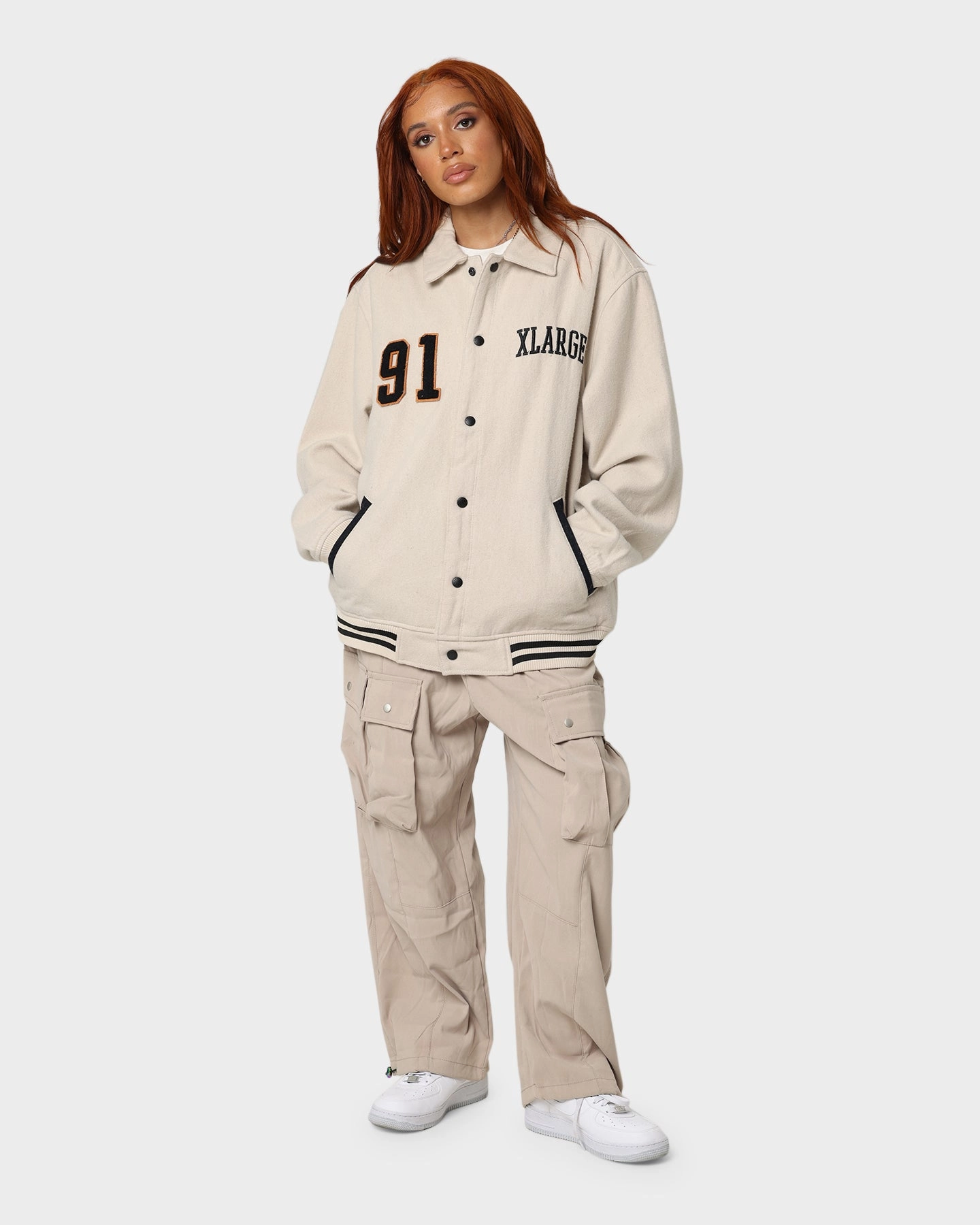 Lust Review XLARGE Varsity Club Jacket Grey