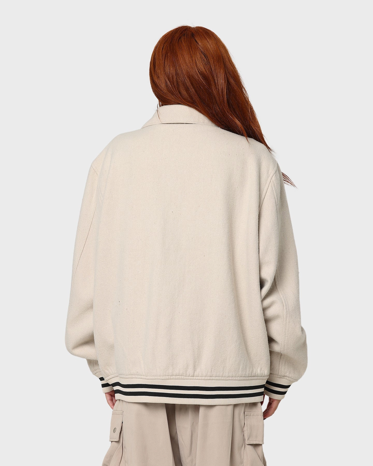 XLARGE Varsity Club Jacket Grey Wind Lock monochromatic