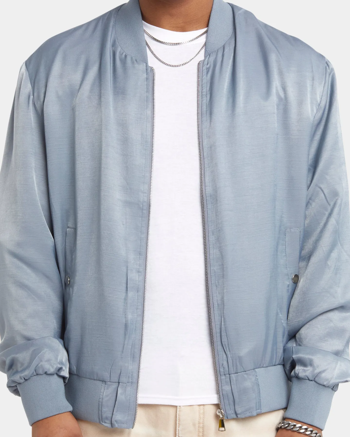 XXIII Florian Light Weight Bomber Jacket Blue Cool Climate elastic waistband