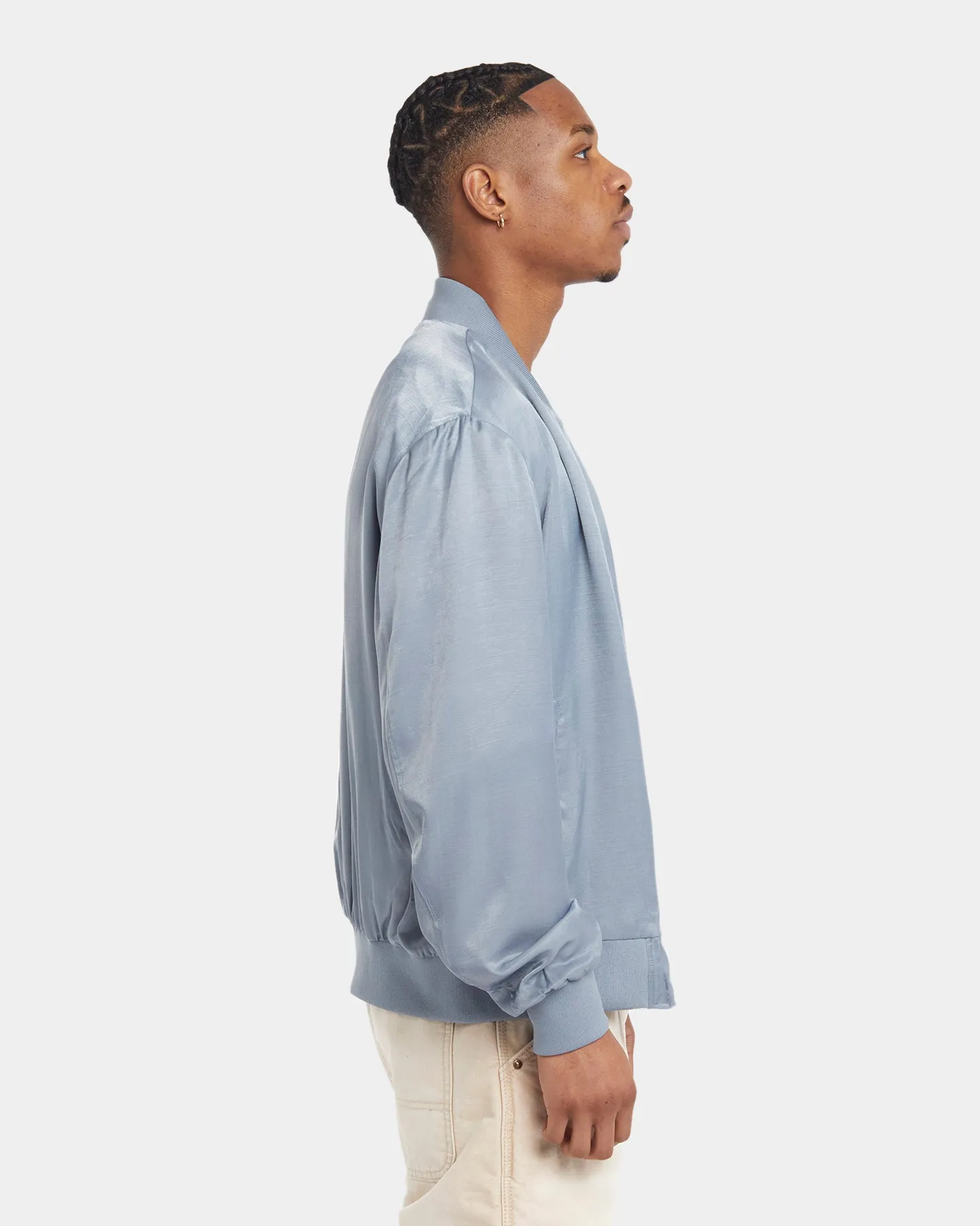 Padded collar outdoor barbecue XXIII Florian Light Weight Bomber Jacket Blue