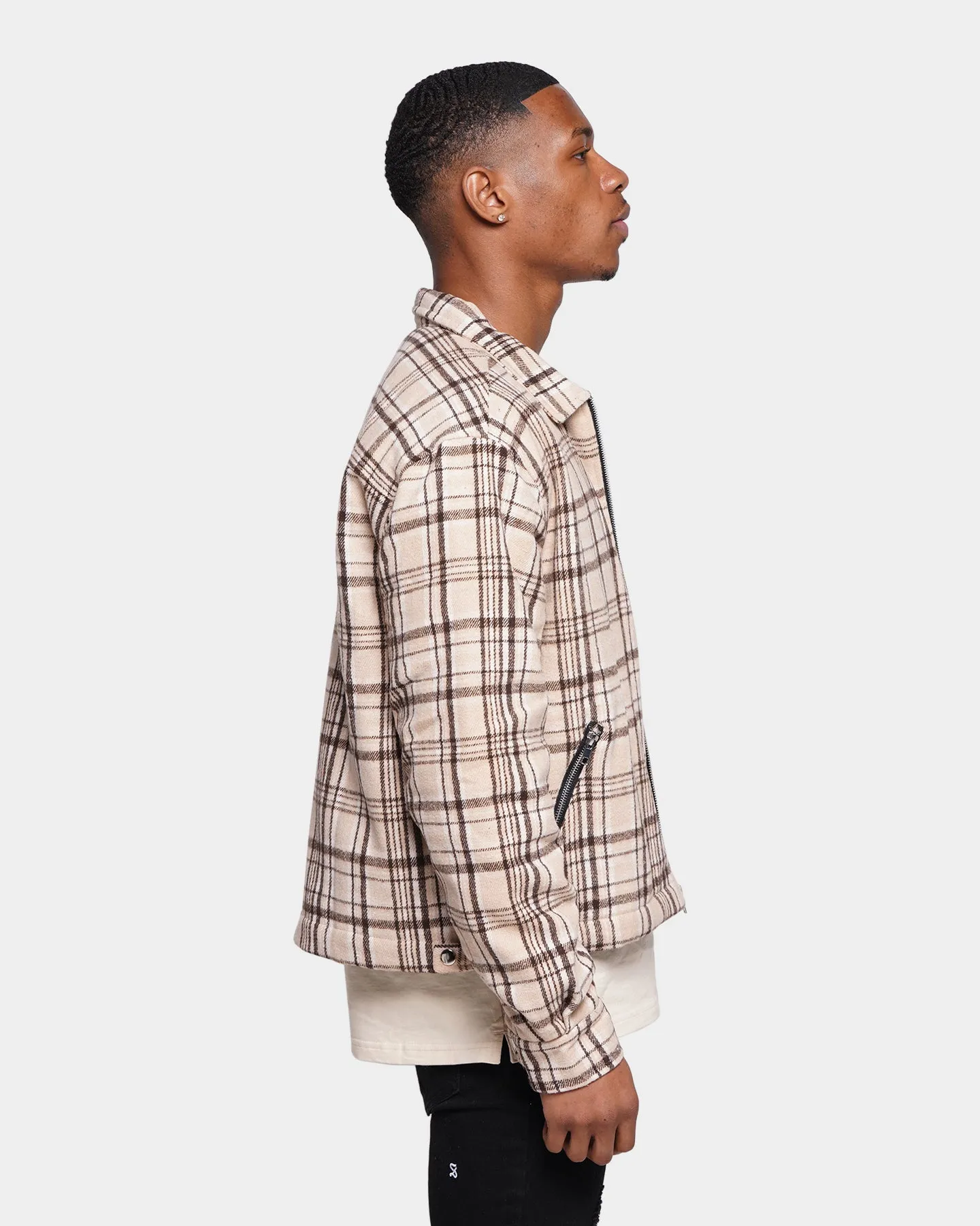 XXIII Oaxaca Cropped Tartan Jacket Brown Optimize