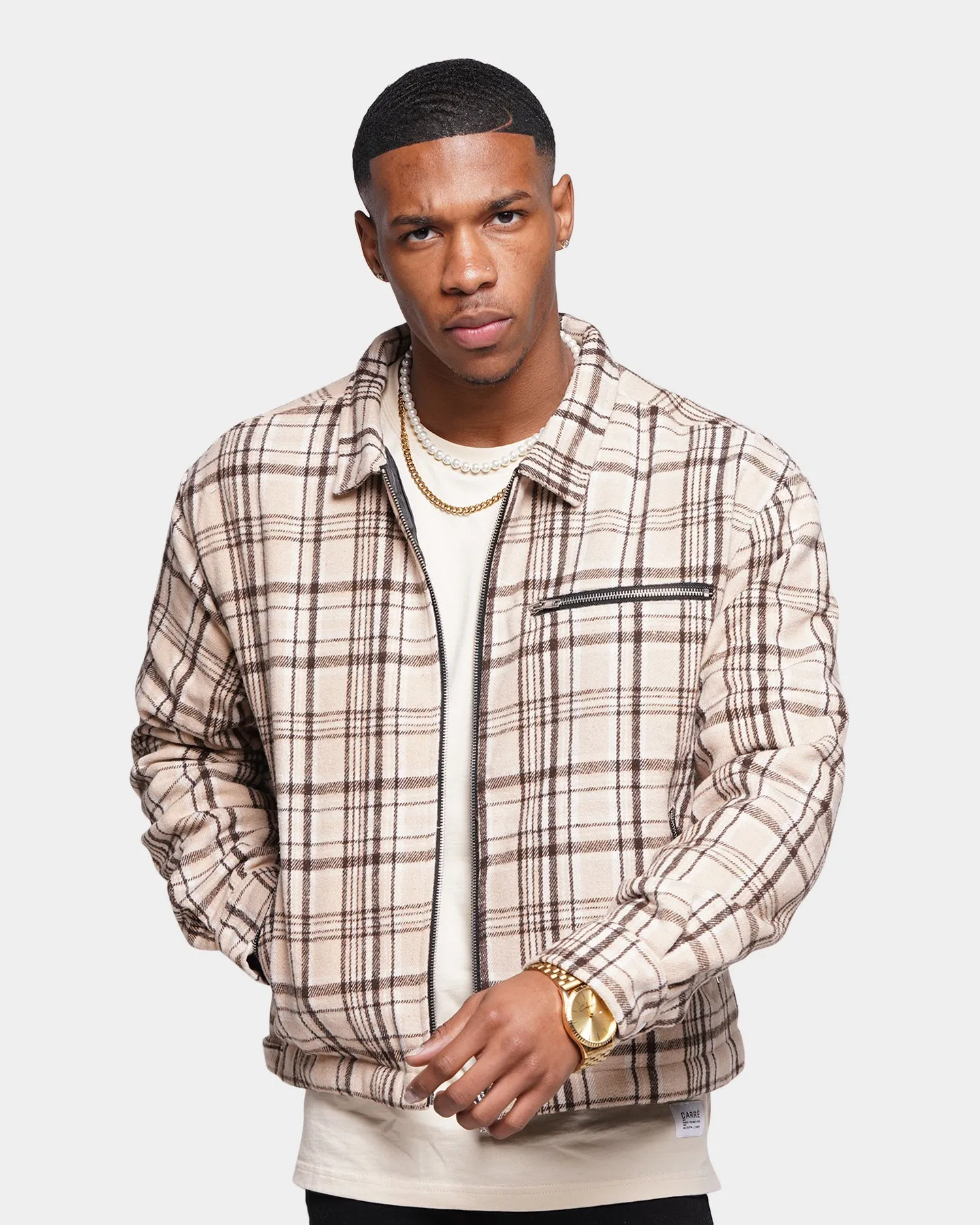 XXIII Oaxaca Cropped Tartan Jacket Brown Stylish Design Fashion Shield