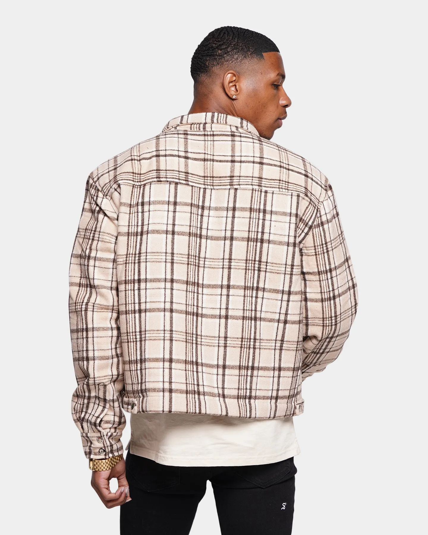 casual lunch XXIII Oaxaca Cropped Tartan Jacket Brown