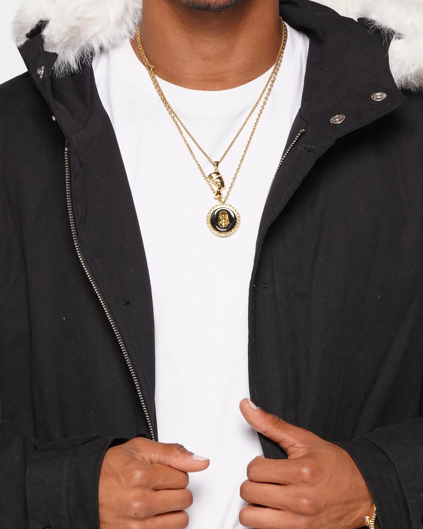 XXIII Qader Fur Collar Jacket Black Volunteer Permit