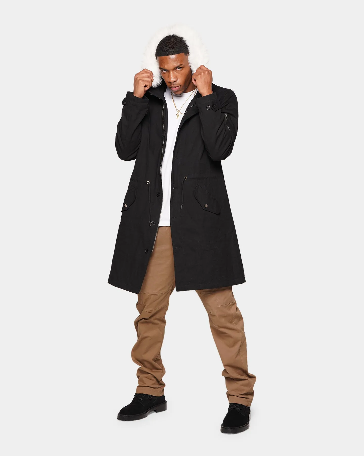 XXIII Qader Fur Collar Jacket Black Congratulate