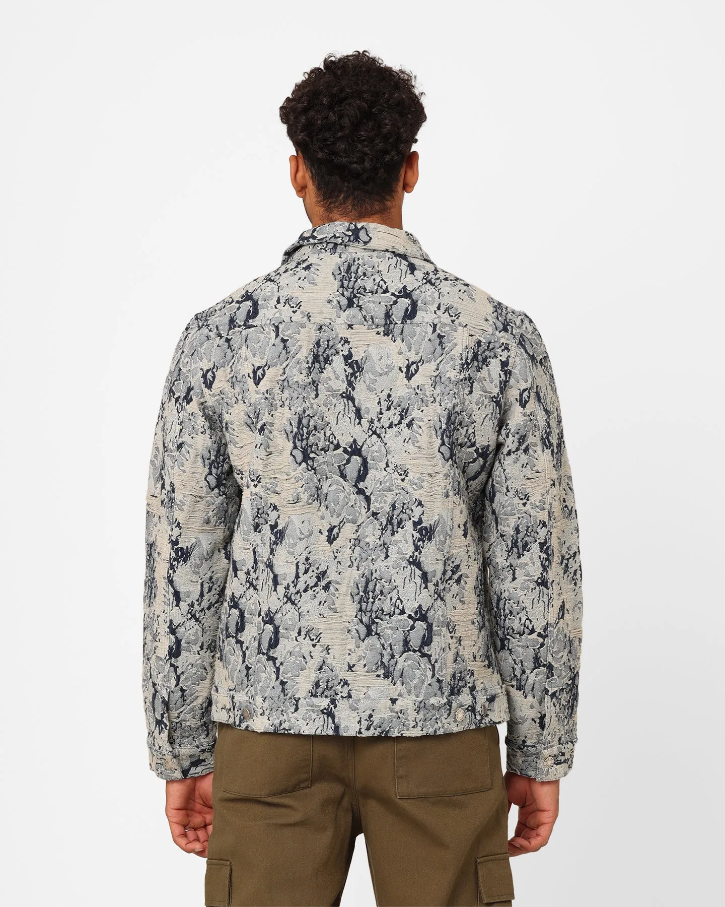 Merchandise Contribute XXIII Rosa Jacquard Jacket Blue
