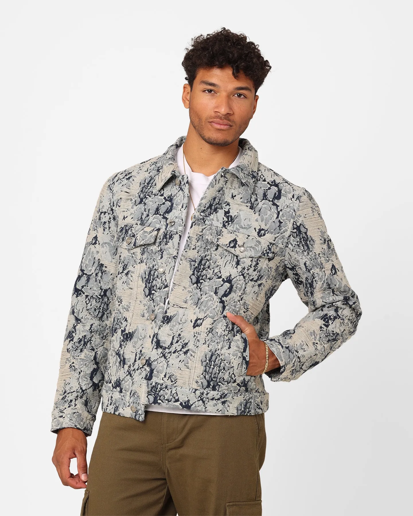 Approach color - coordinating XXIII Rosa Jacquard Jacket Blue