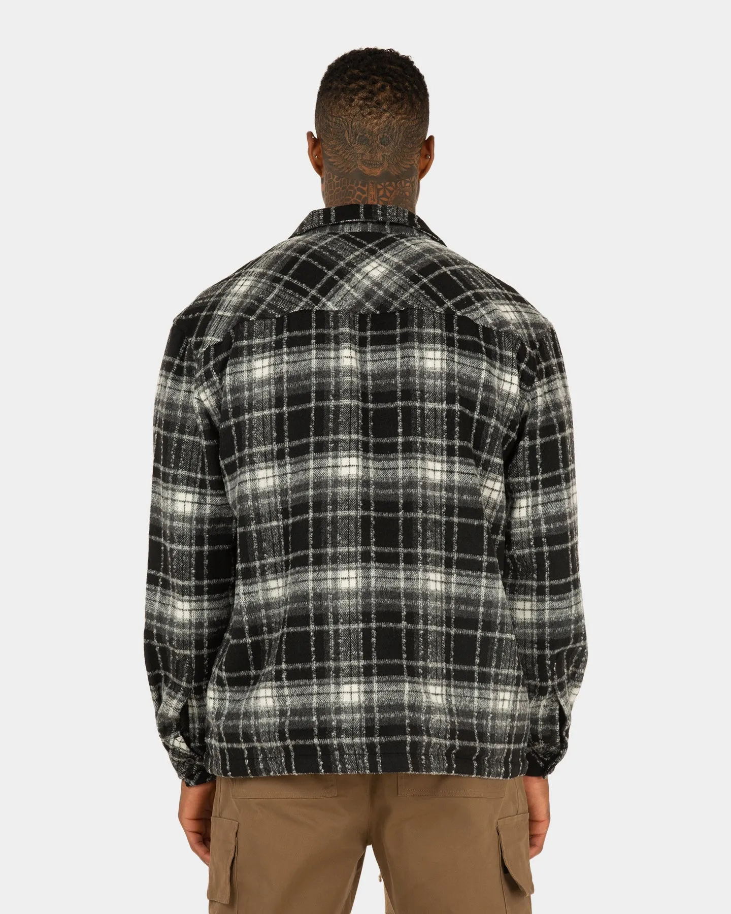 XXIII Vitus Zip Up Flannel Shacket Black/White Trail Style
