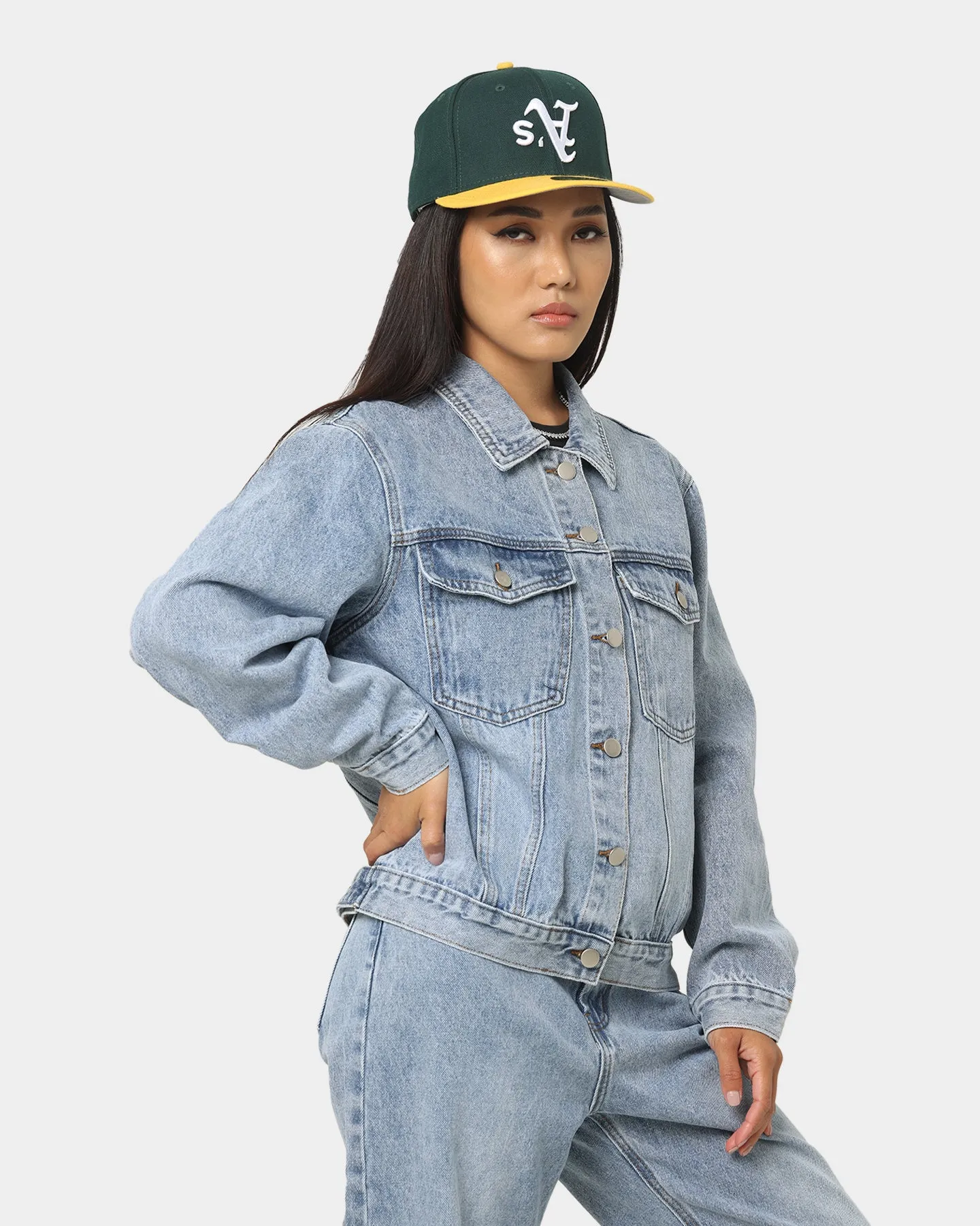 XXIII Women's Brittany Nineties Baby Jacket Washed Blue Waterproof Outerwear keepsake