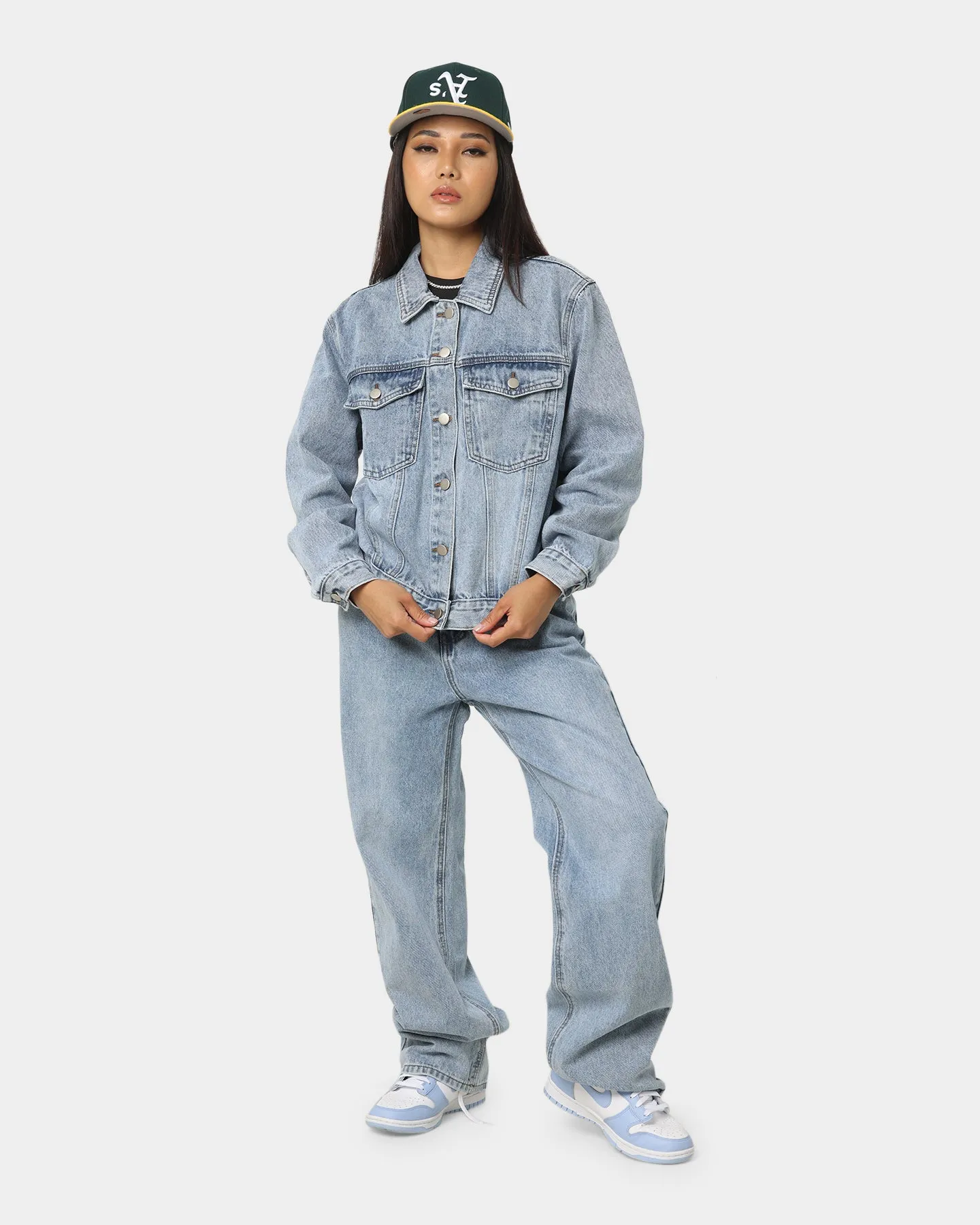 XXIII Women's Brittany Nineties Baby Jacket Washed Blue Universal Size Adaptation