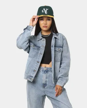 XXIII Women's Brittany Nineties Baby Jacket Washed Blue Checkered