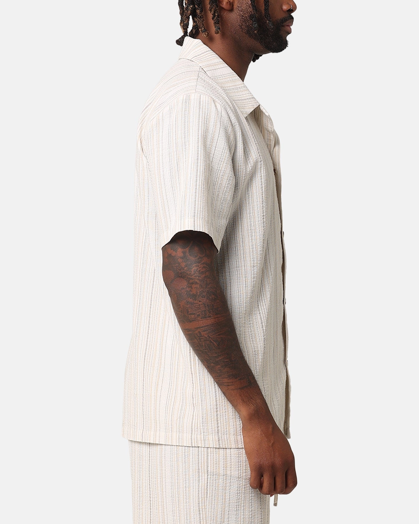 XXIII Alejandro Button Up Shirt Cream/Tan Multipurpose Layering Fabric Camping Essential