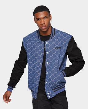 XXIII Athy Denim Baseball Jacket Blue/White HighCollar Design