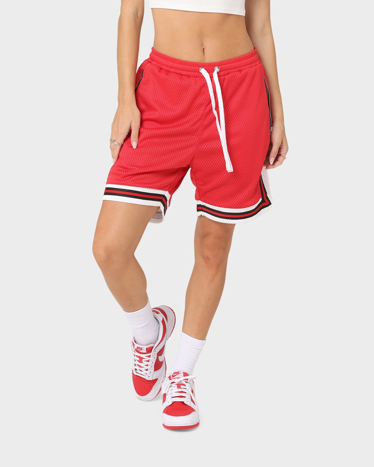 XXIII Auden Basketball Shorts Red Wear Resistant Fabric
