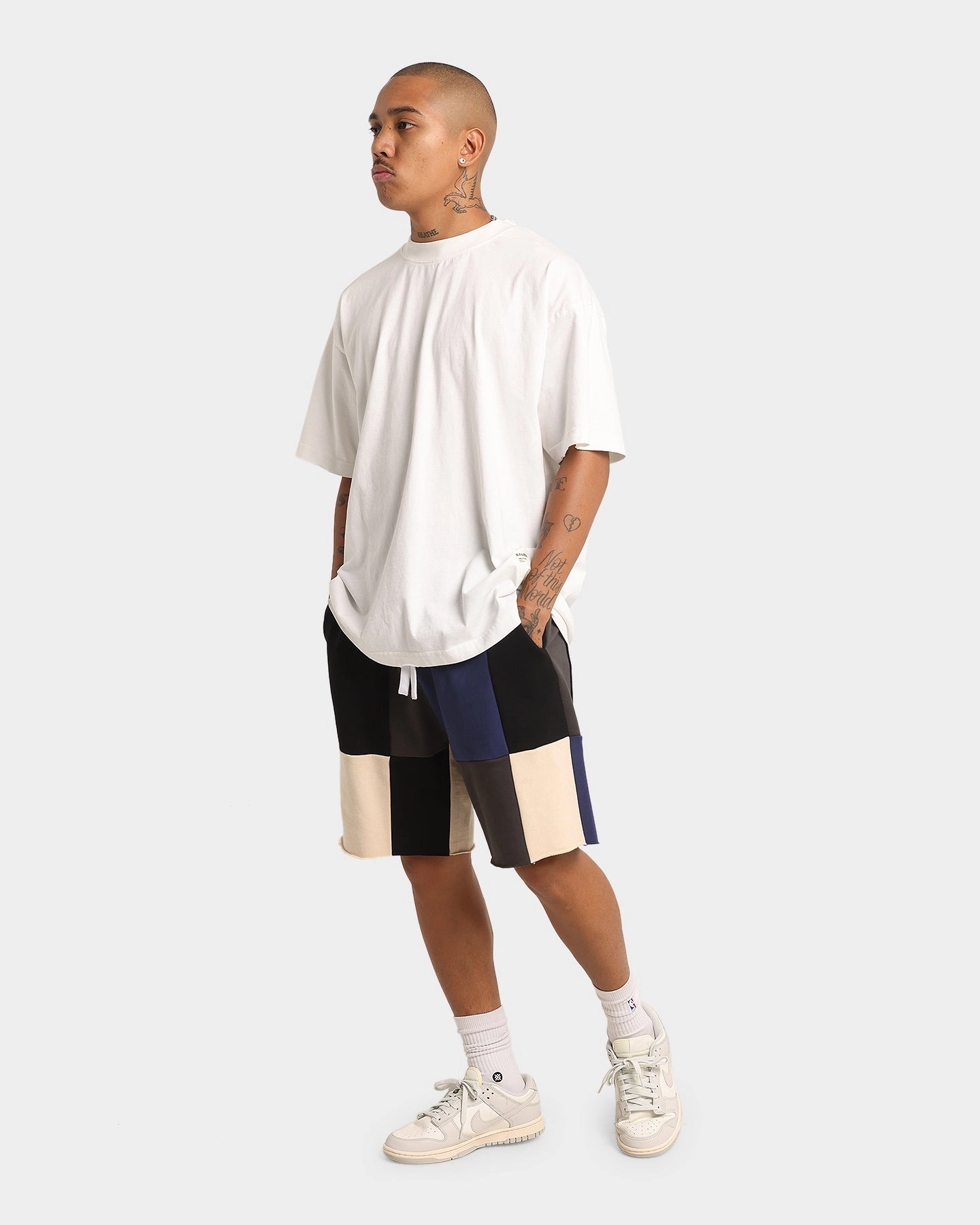 XXIII Avani Patchwork Shorts Multi suit jacket Reflective Safety Stripes