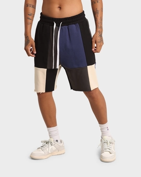 XXIII Avani Patchwork Shorts Multi Low Profile Waistband Lightweight Weave