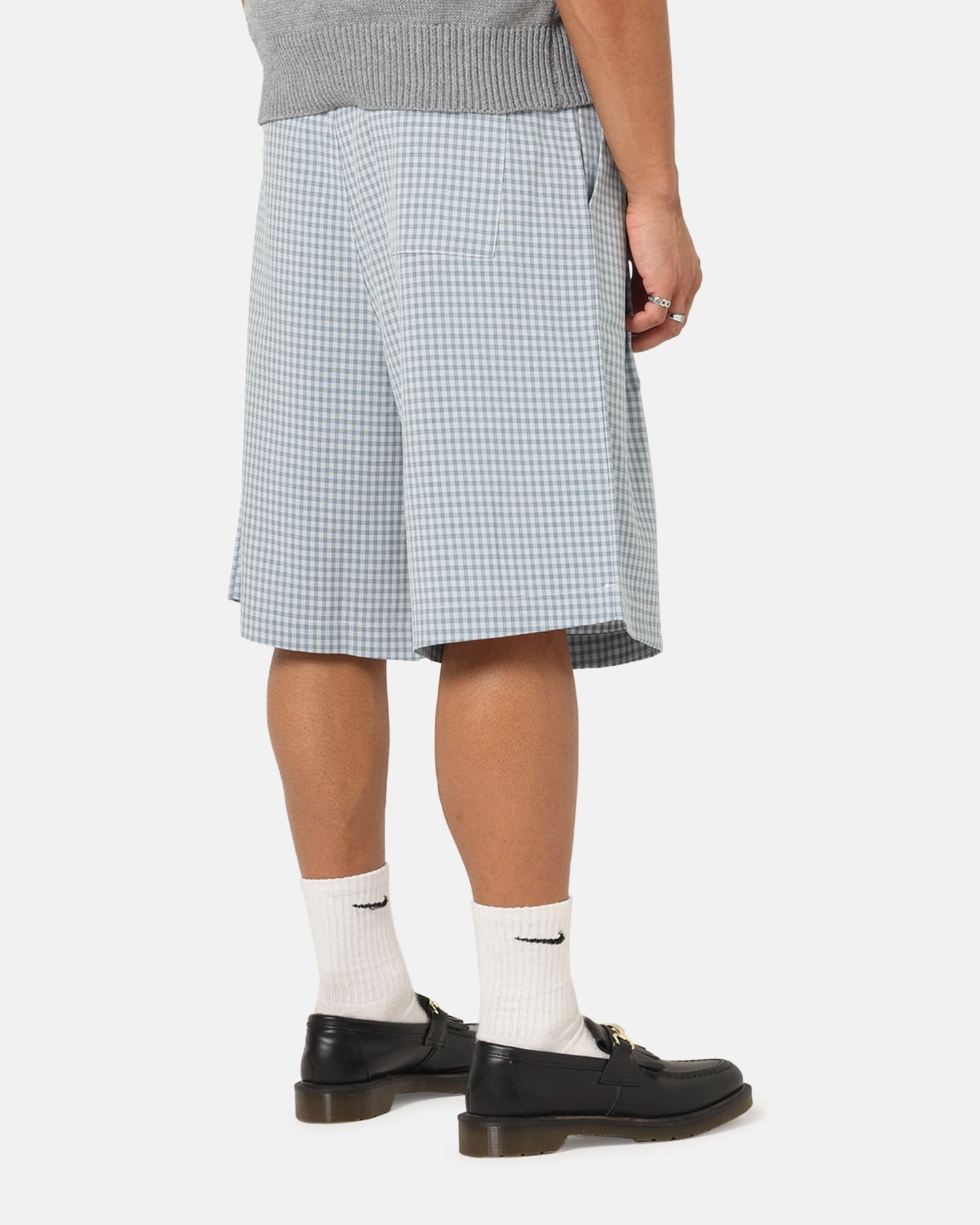 Seasonal Wear XXIII Baggy Pleated Shorts Blue Check