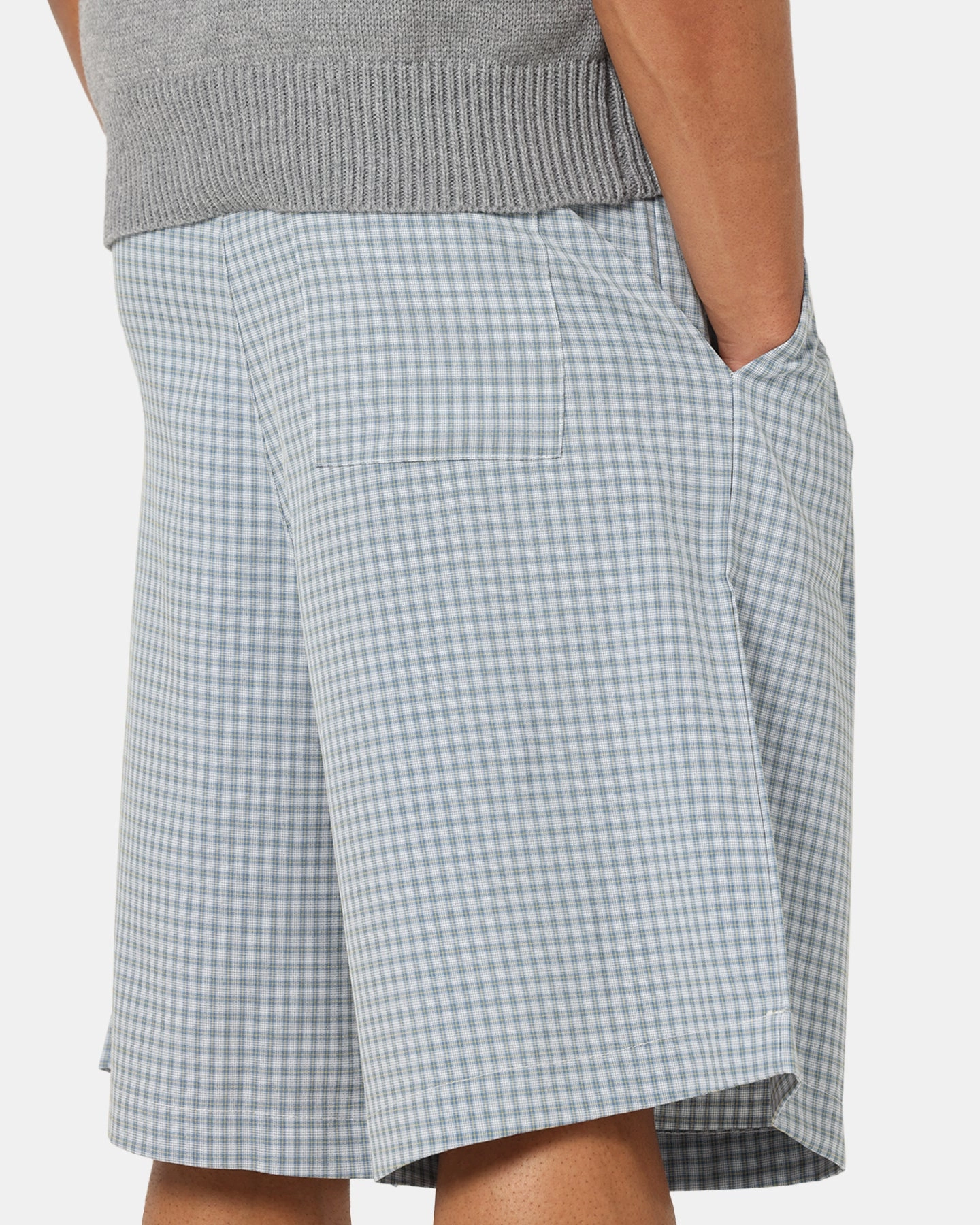 XXIII Baggy Pleated Shorts Blue Check Urban Edge