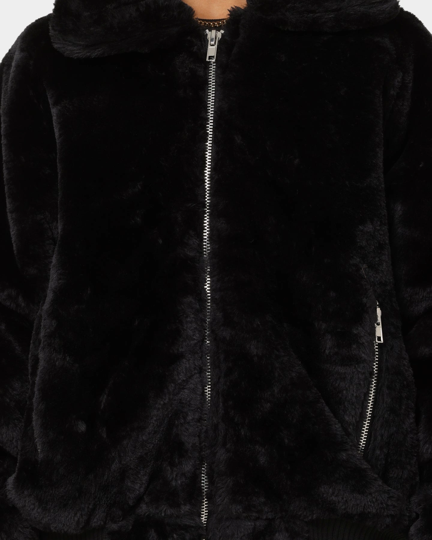 Check XXIII Baller Fur Jacket Black