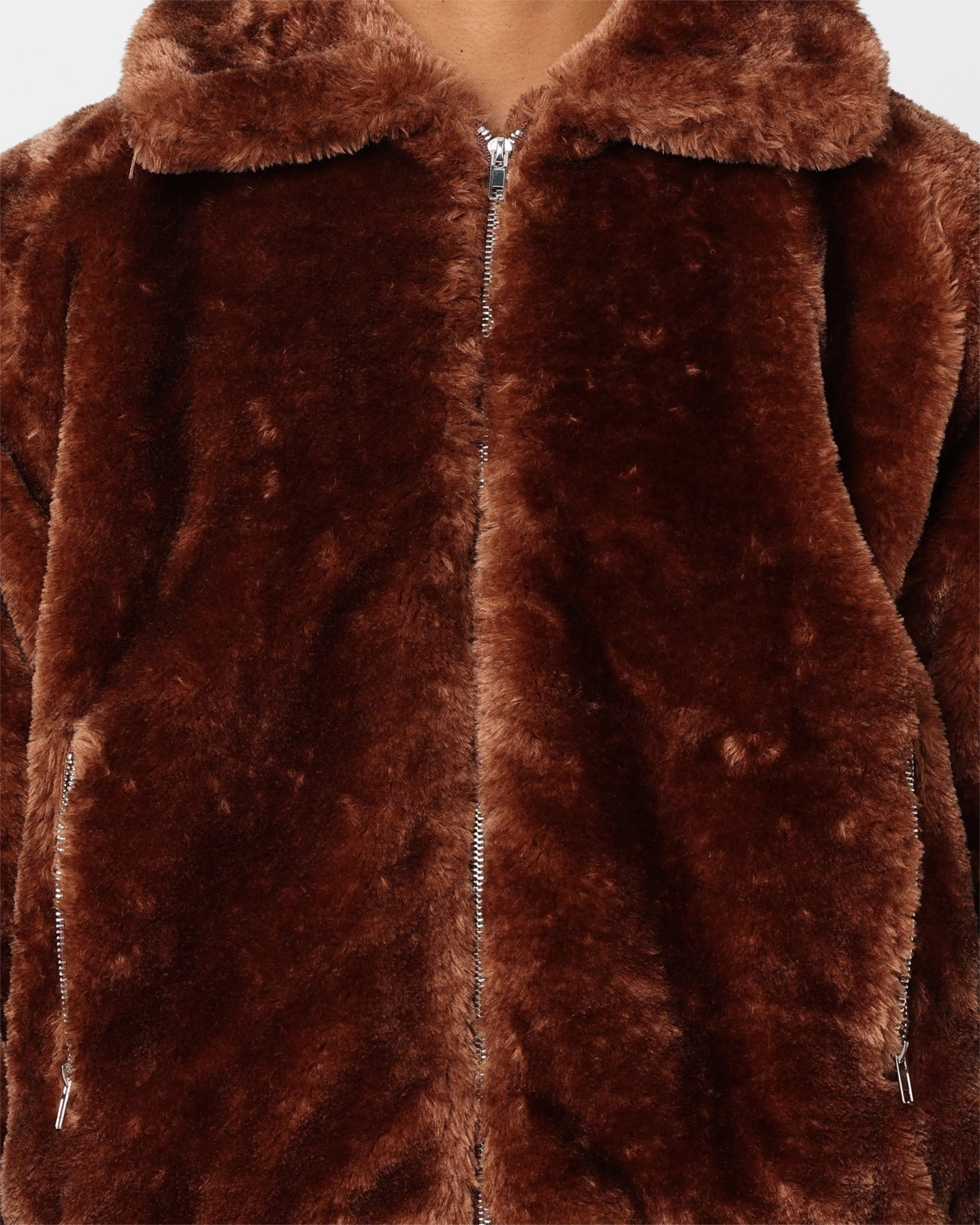 XXIII Baller Fur Jacket Brown RipstopFabric solo travel