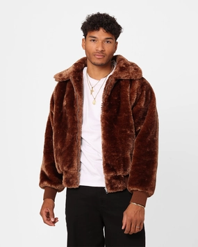 XXIII Baller Fur Jacket Brown Endure Last