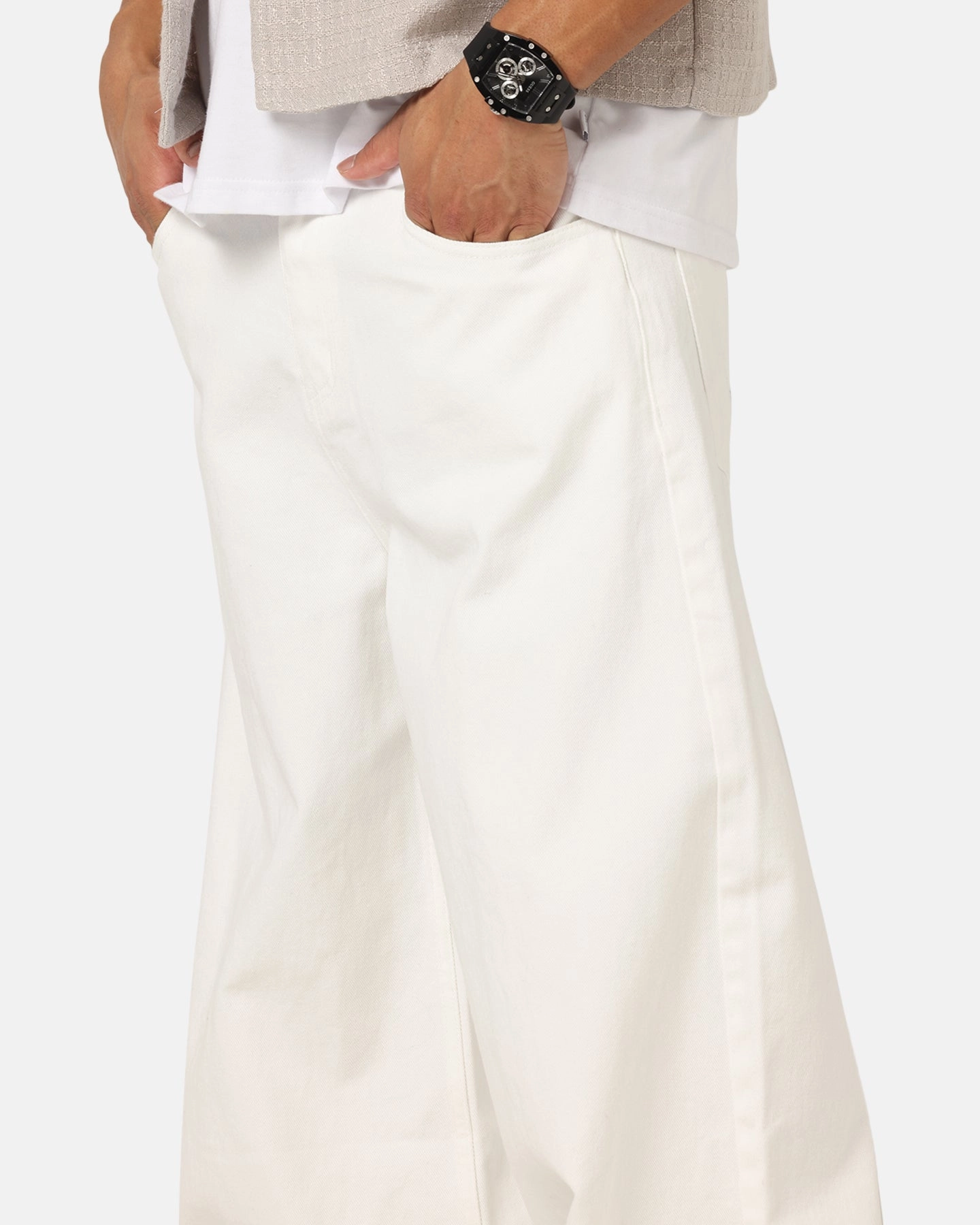 Moisture Wicking Fabric Soft Structure XXIII Balloon Jeans Off White