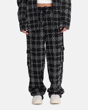 XXIII Boucle Tweed Cargo Pants Black/White DurableReinforcedMaterial
