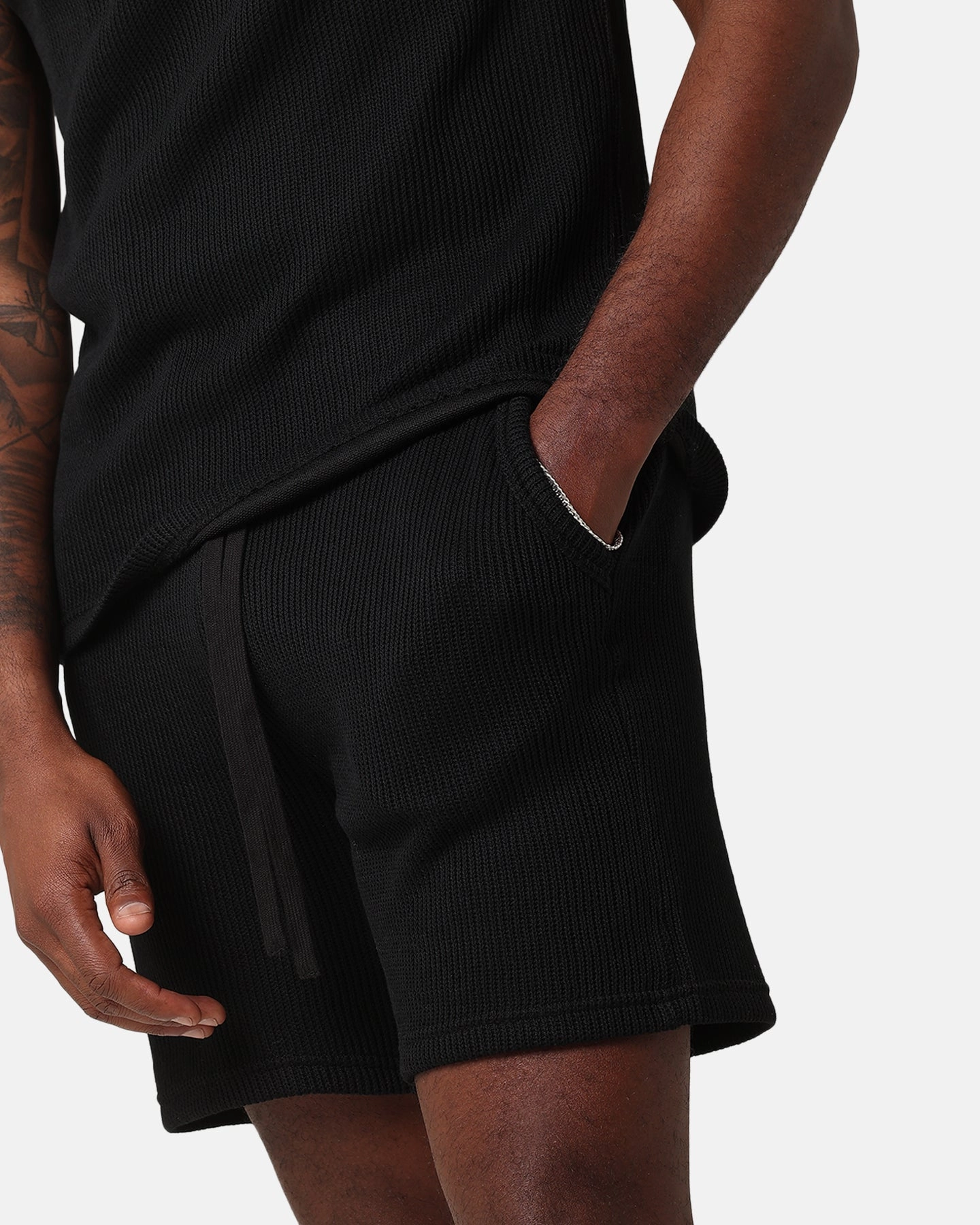 fashion industry Mesh Fabric XXIII Broad Knit Shorts Black