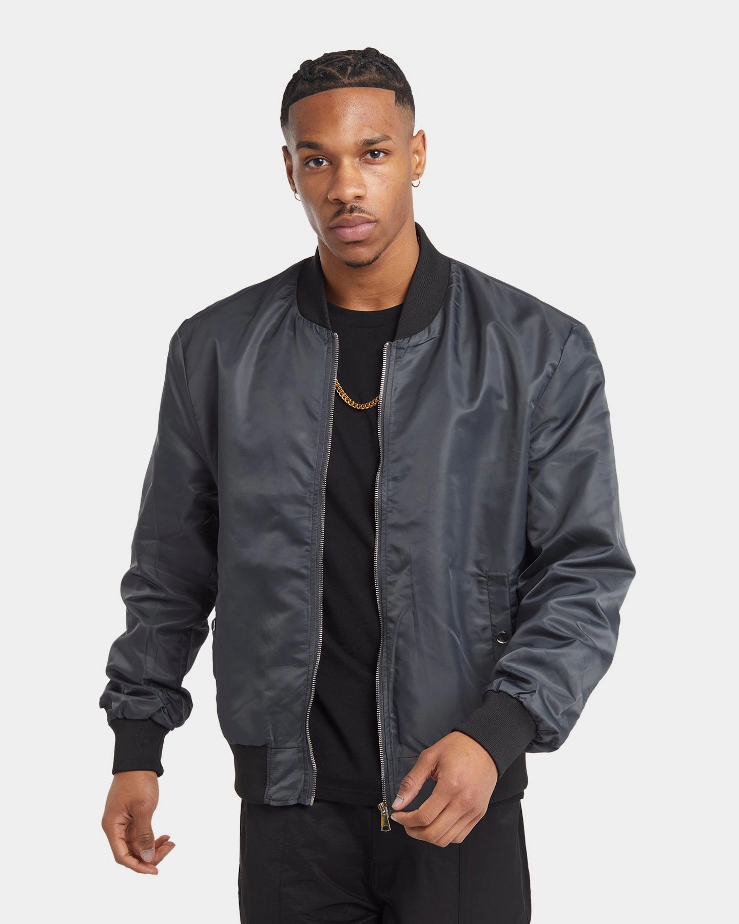 XXIII Caleb Bomber Jacket Charcoal High Visibility Accents waiters