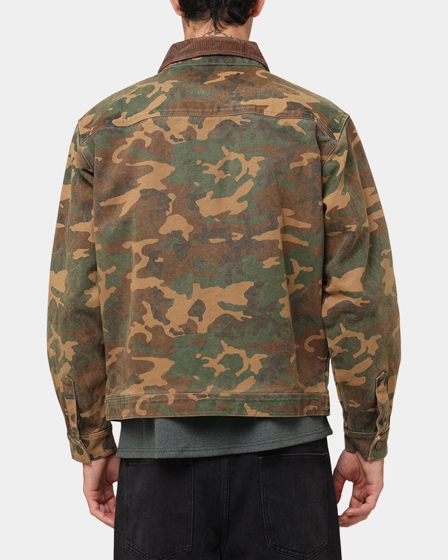 Weather resistant XXIII Camo Cargo Jacket Washed Green Camo