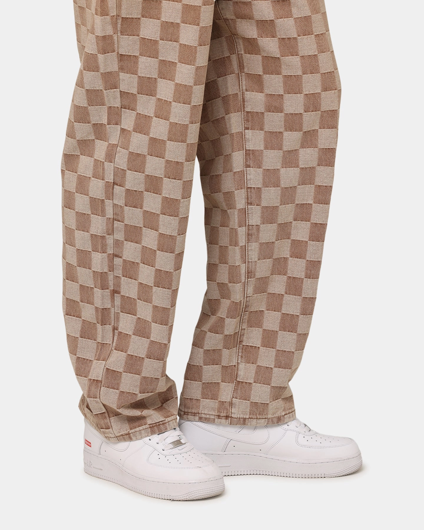 AntiSlipWaistband Lightweight Design XXIII Checker Board Denim Jeans Tan