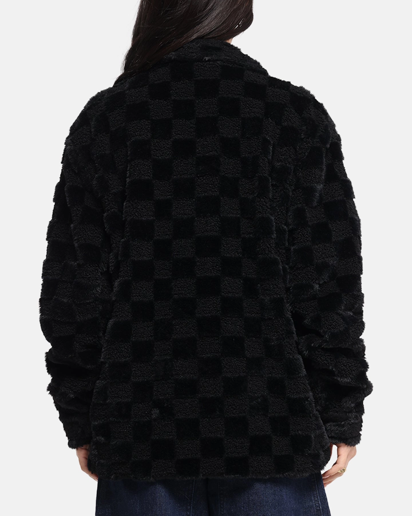 XXIII Checkerboard Fur Jacket Black musicians