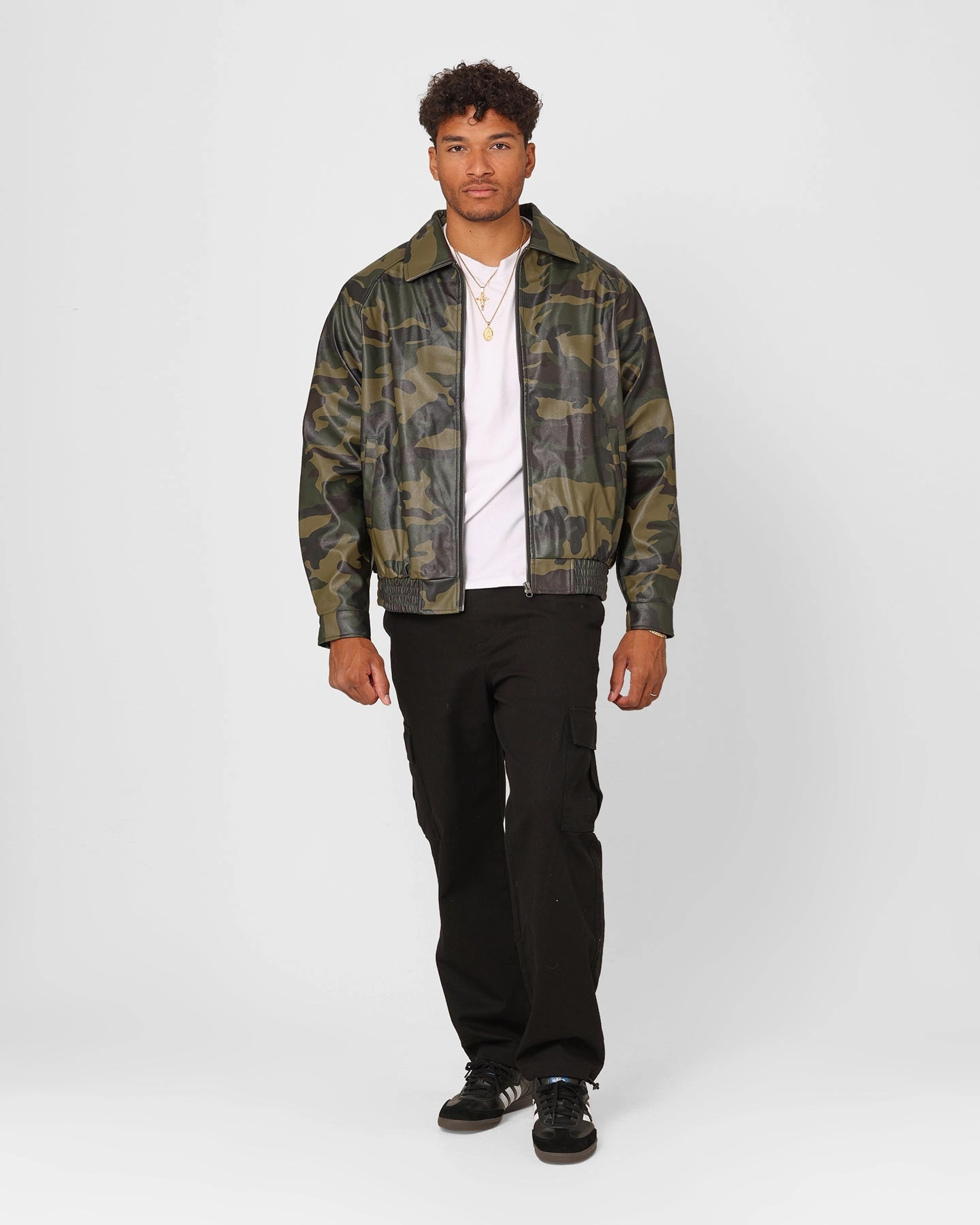 XXIII Cillian Camo PU Leather Jacket Camo Thermal Jacket