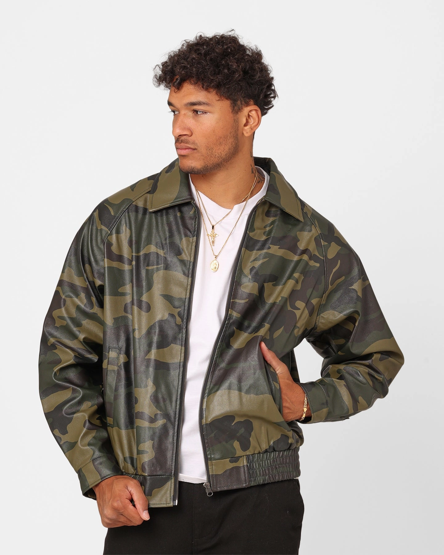 XXIII Cillian Camo PU Leather Jacket Camo suitable for water sports Compact Packable Design
