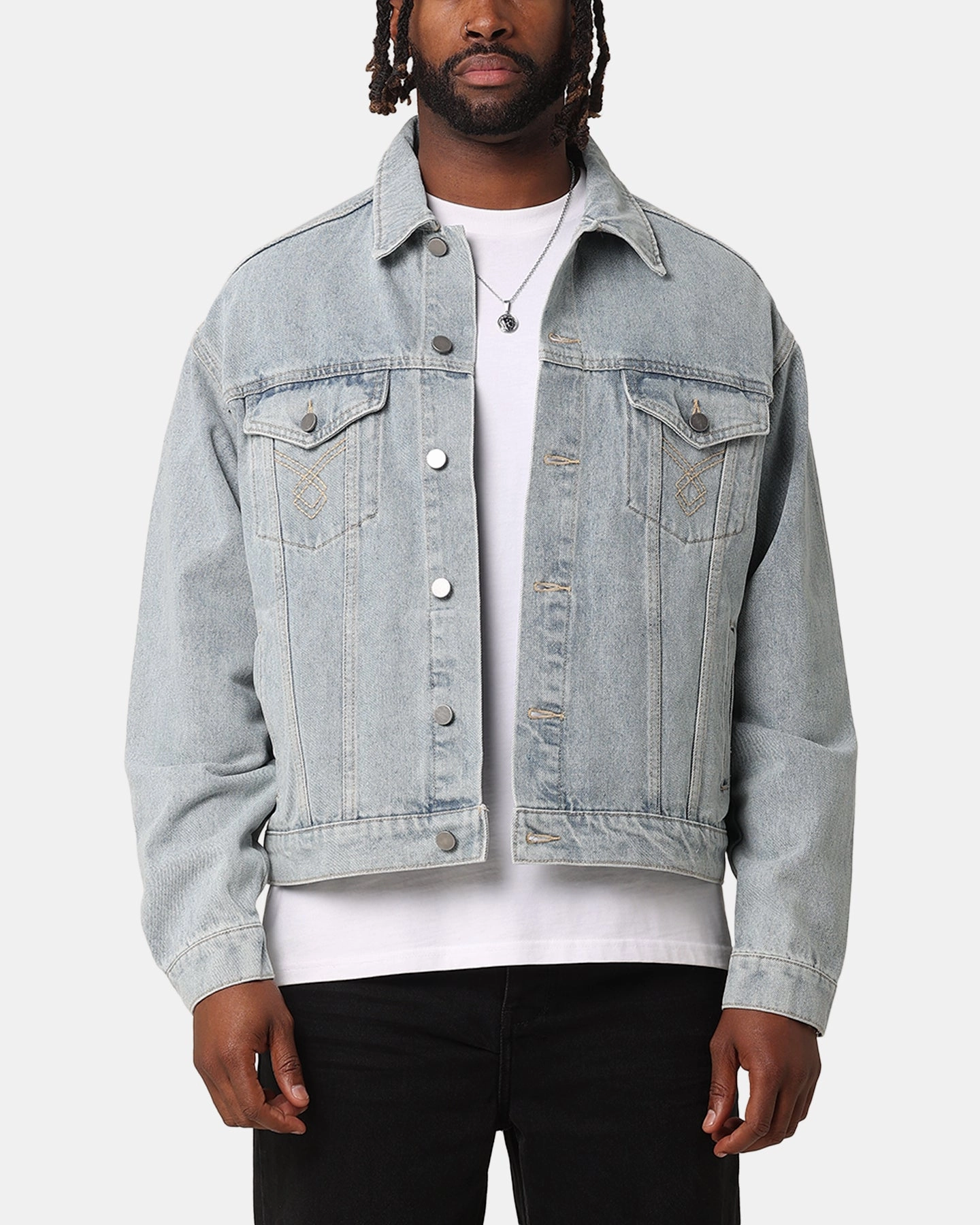Eco friendly materials XXIII Classic Trucker Denim Jacket Superwash Blue