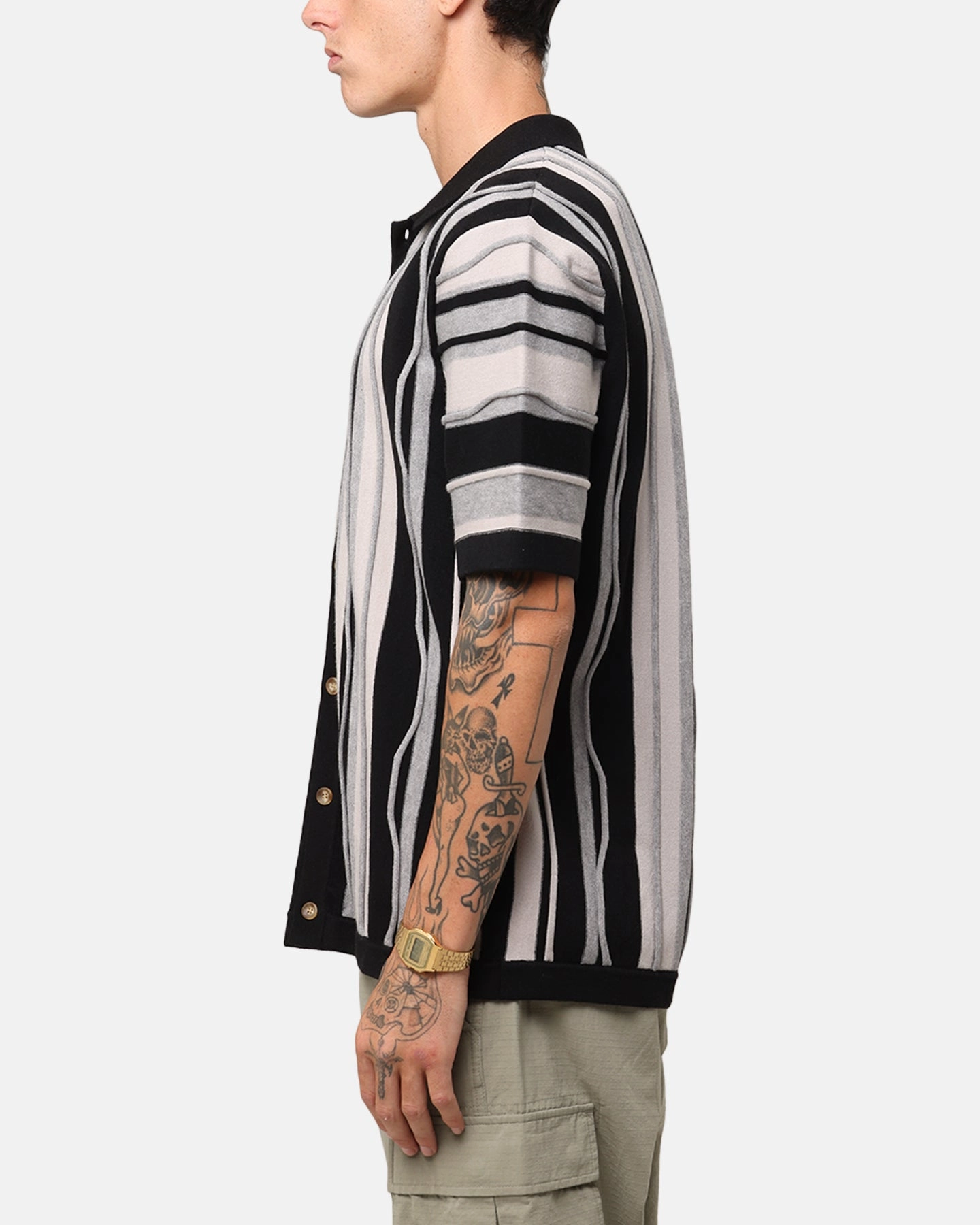 Camping Essential Active Wear XXIII Coogee Button Up Shirt Black/Grey