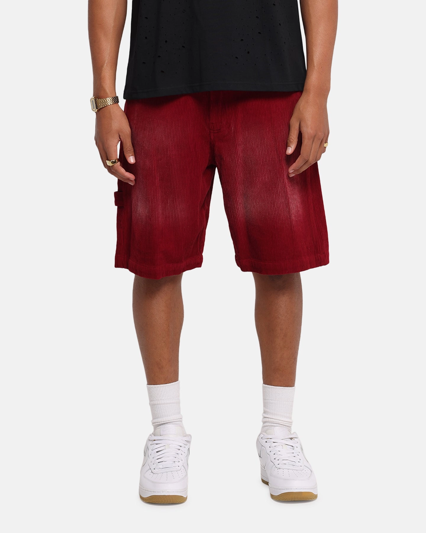 XXIII Corduroy Wash Jorts Burgundy Anti Slip Waist Grip