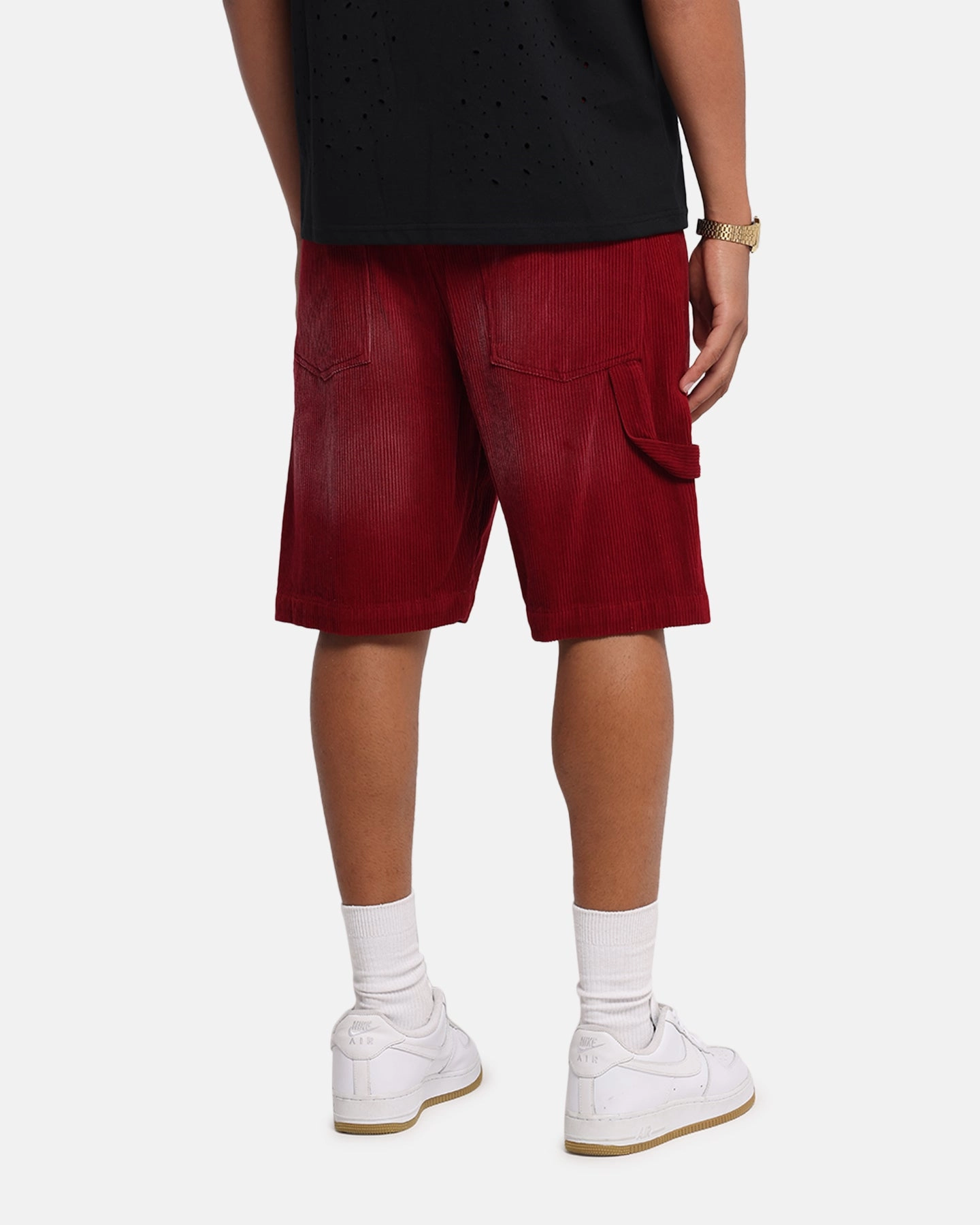 XXIII Corduroy Wash Jorts Burgundy spandex blend