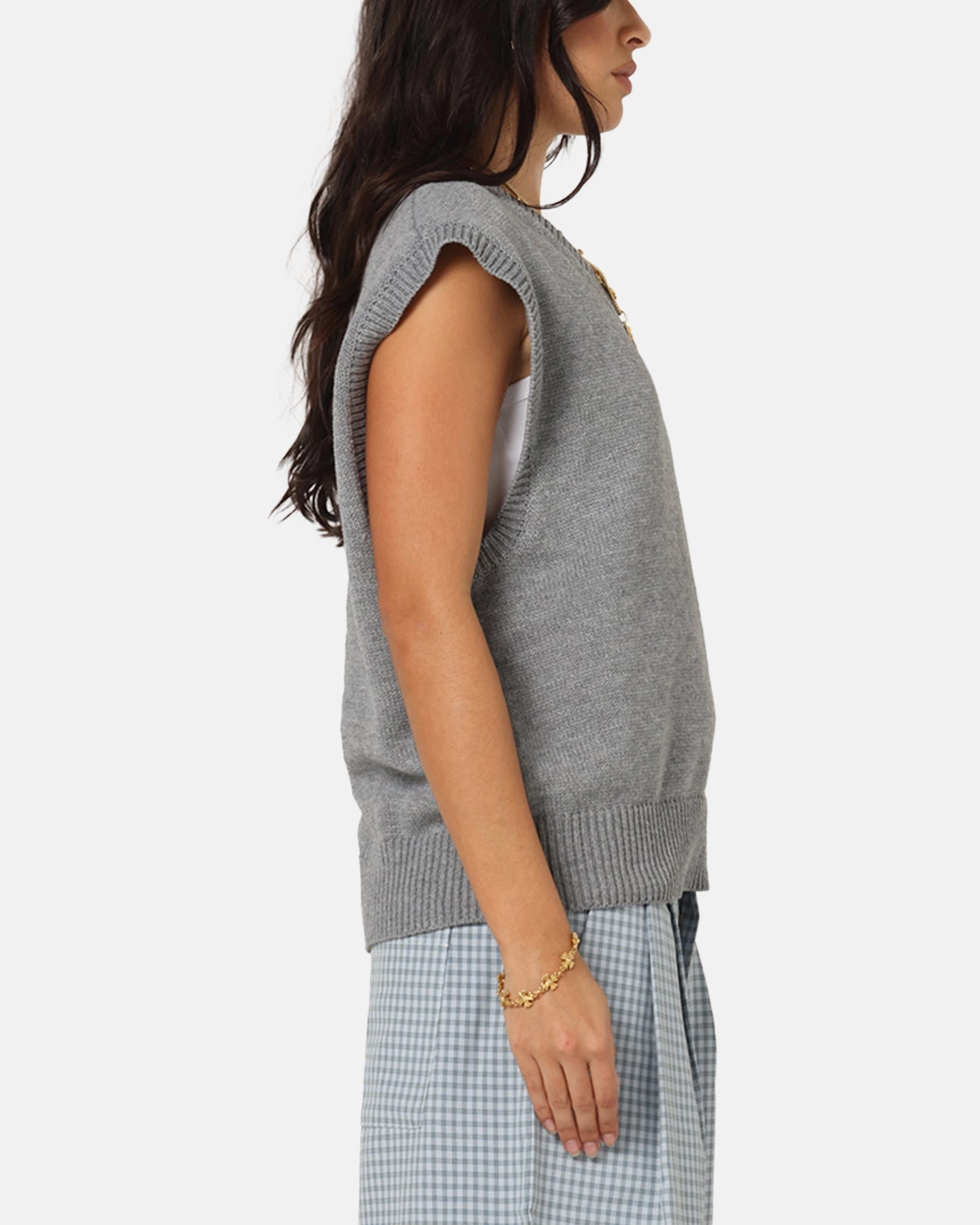 Sports use XXIII Cropped Sweater Vest Grey