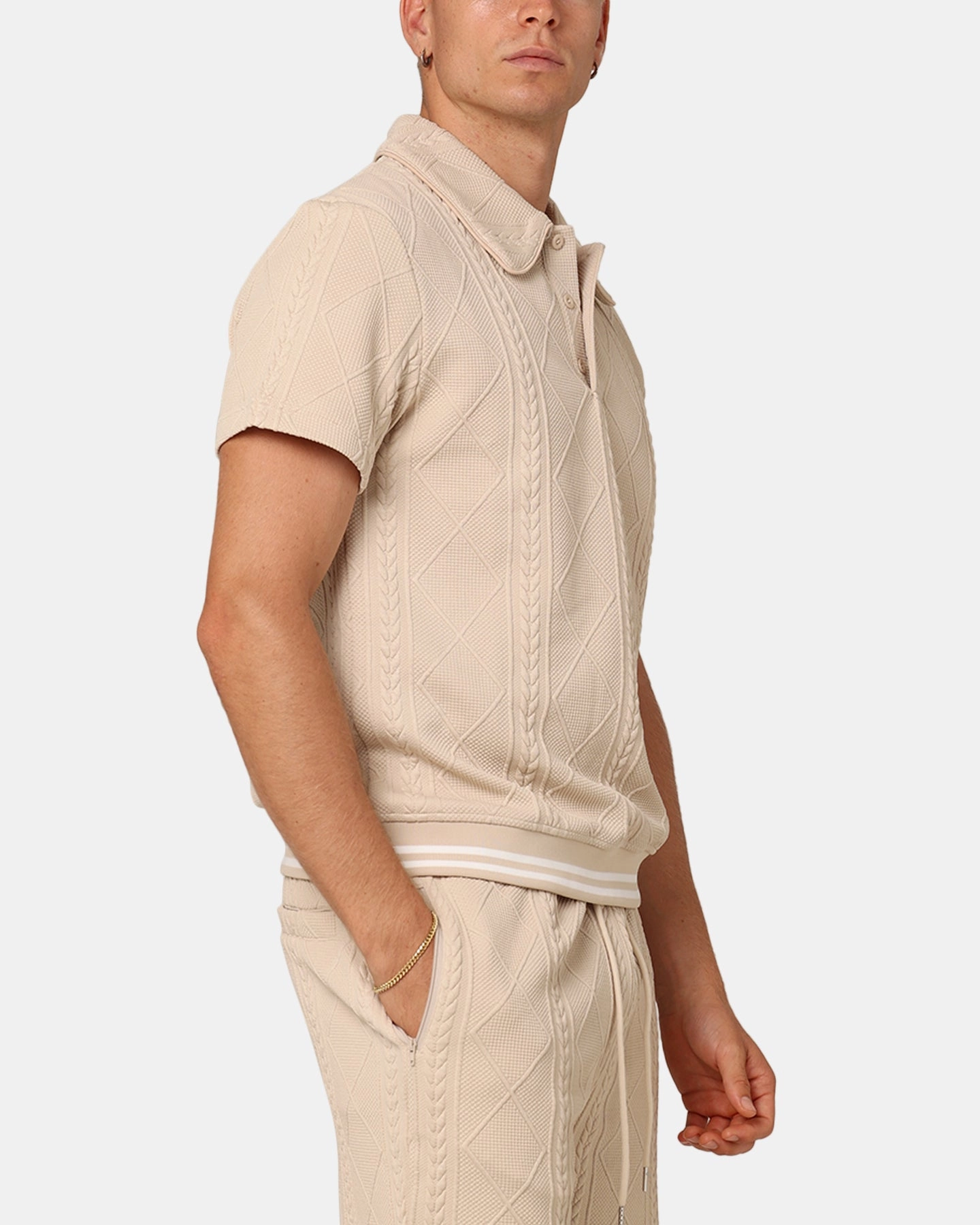 XXIII Danny Knit Polo Shirt Beige Smart Casual Summer Staple