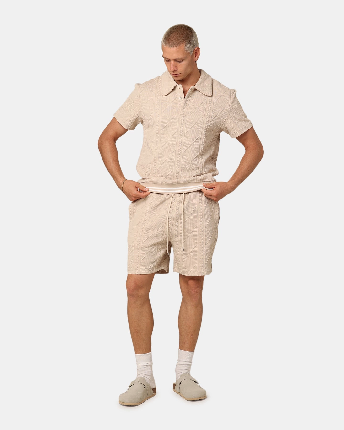 XXIII Danny Knit Polo Shirt Beige QuickDry Technology Relaxed Comfort