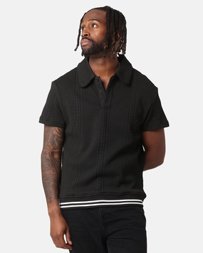 XXIII Danny Knit Polo Shirt Black Youthful Appeal Trendy Business